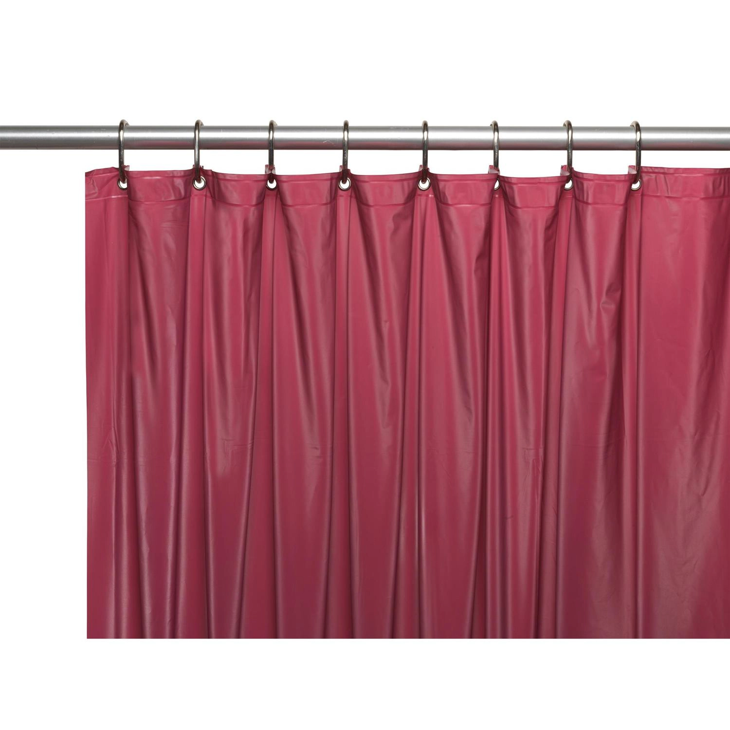 Carnation Home Fashions Hotel Collection 8 Gauge Vinyl Shower Liner with Magnets and Metal Grommets 72"x72" Burgundy