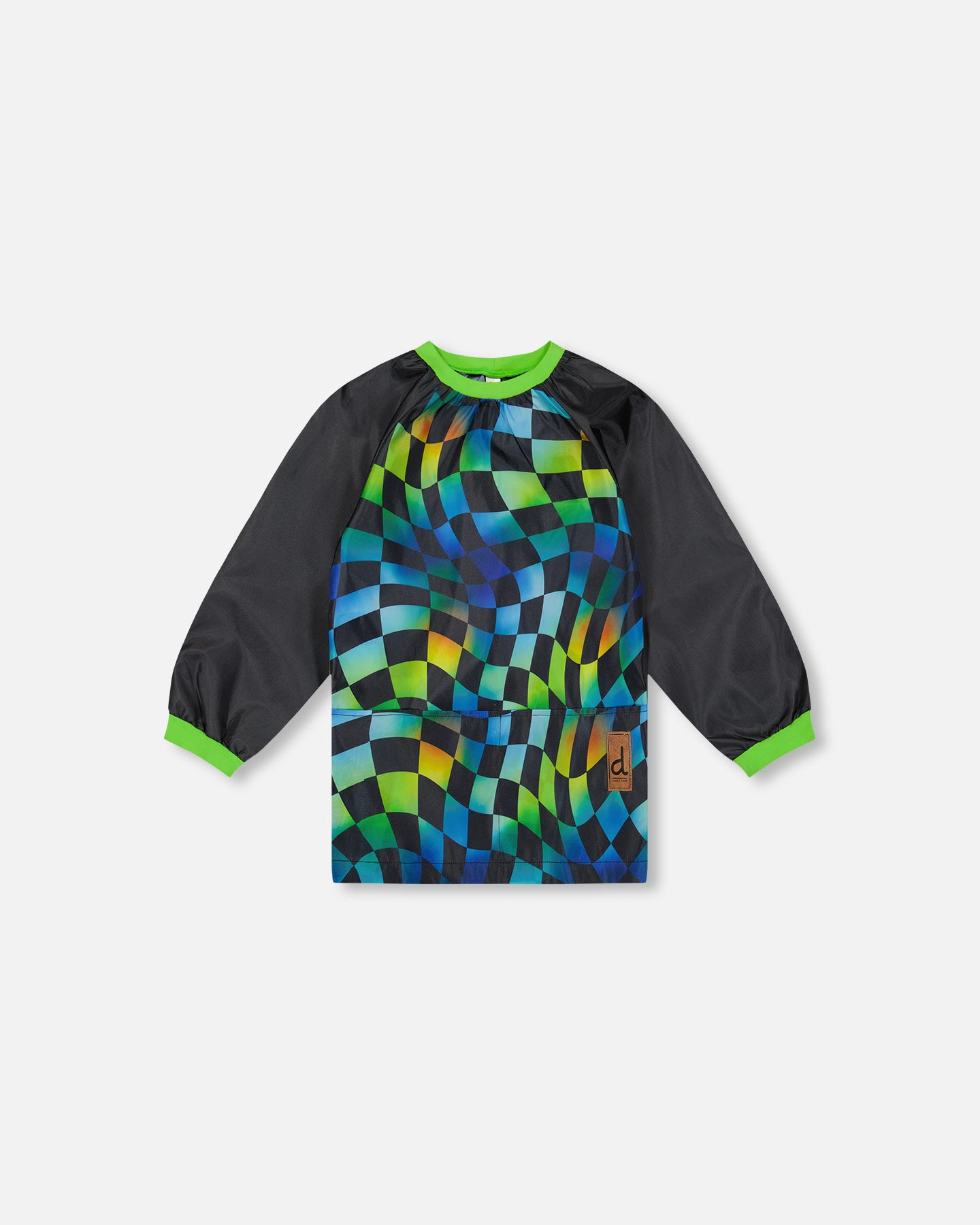 Deux par Deux Boys Water-Resistant Raglan Sleeve Checkered Print Apron