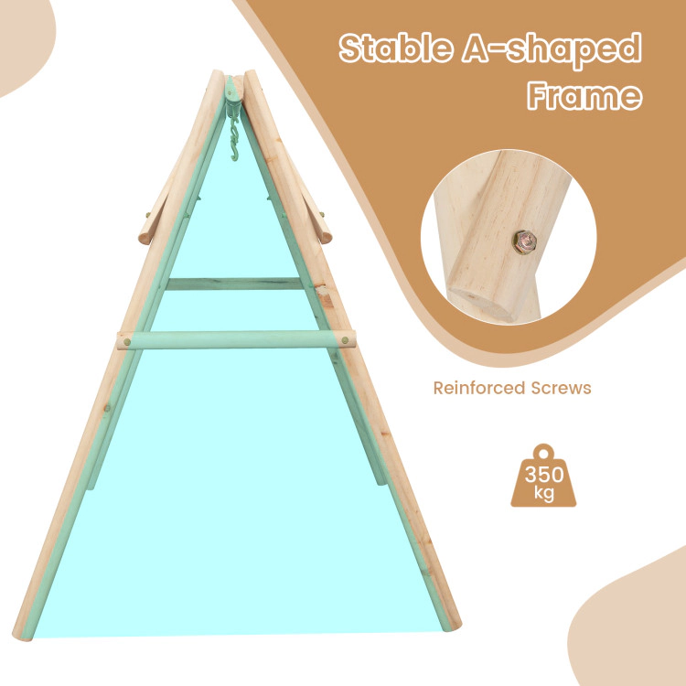 Hivvago Heavy Duty Wooden Swing Frame With Reinforced Bars