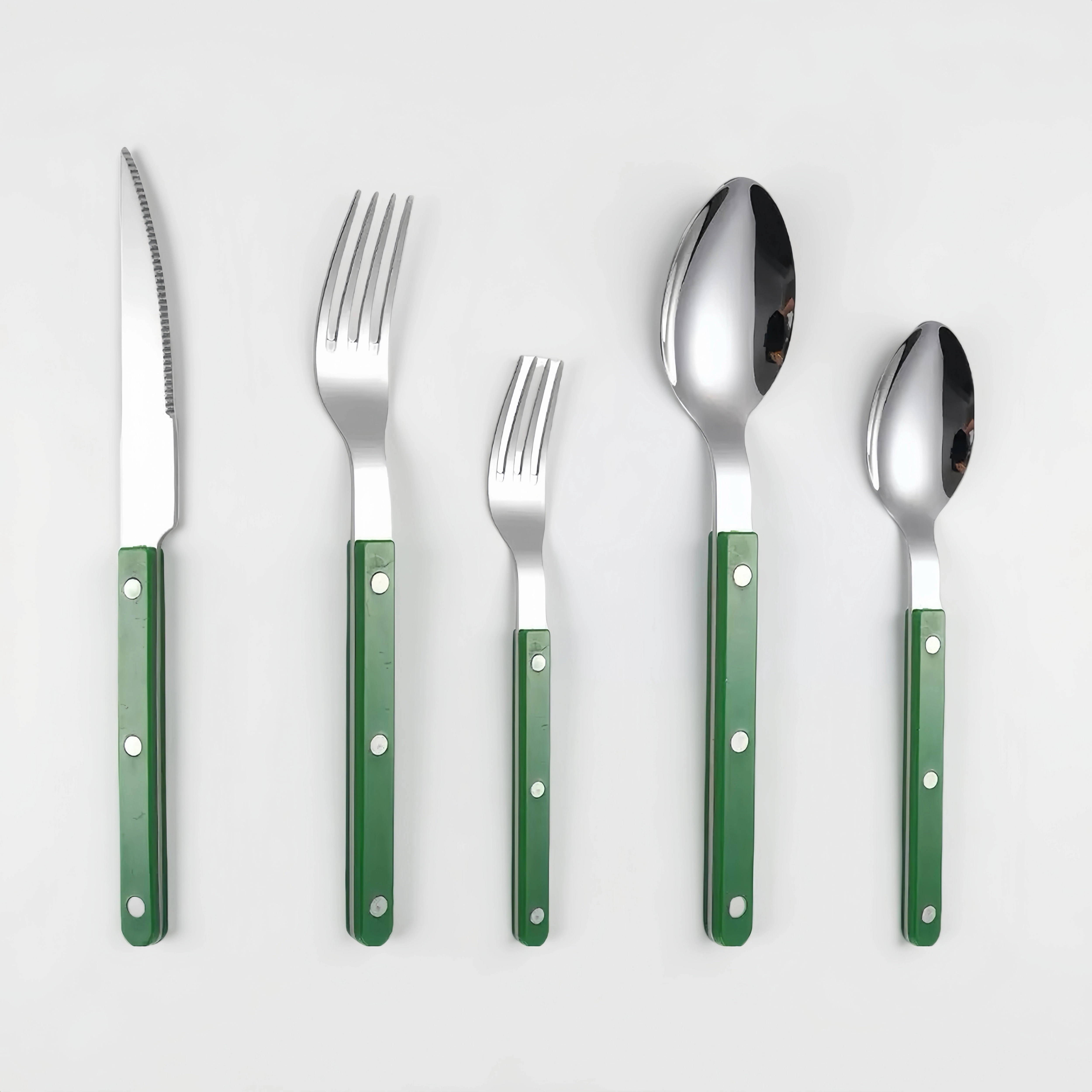 Inspecial Home Retro Rivet Stainless Steel Flatware Set of 10 Pcs