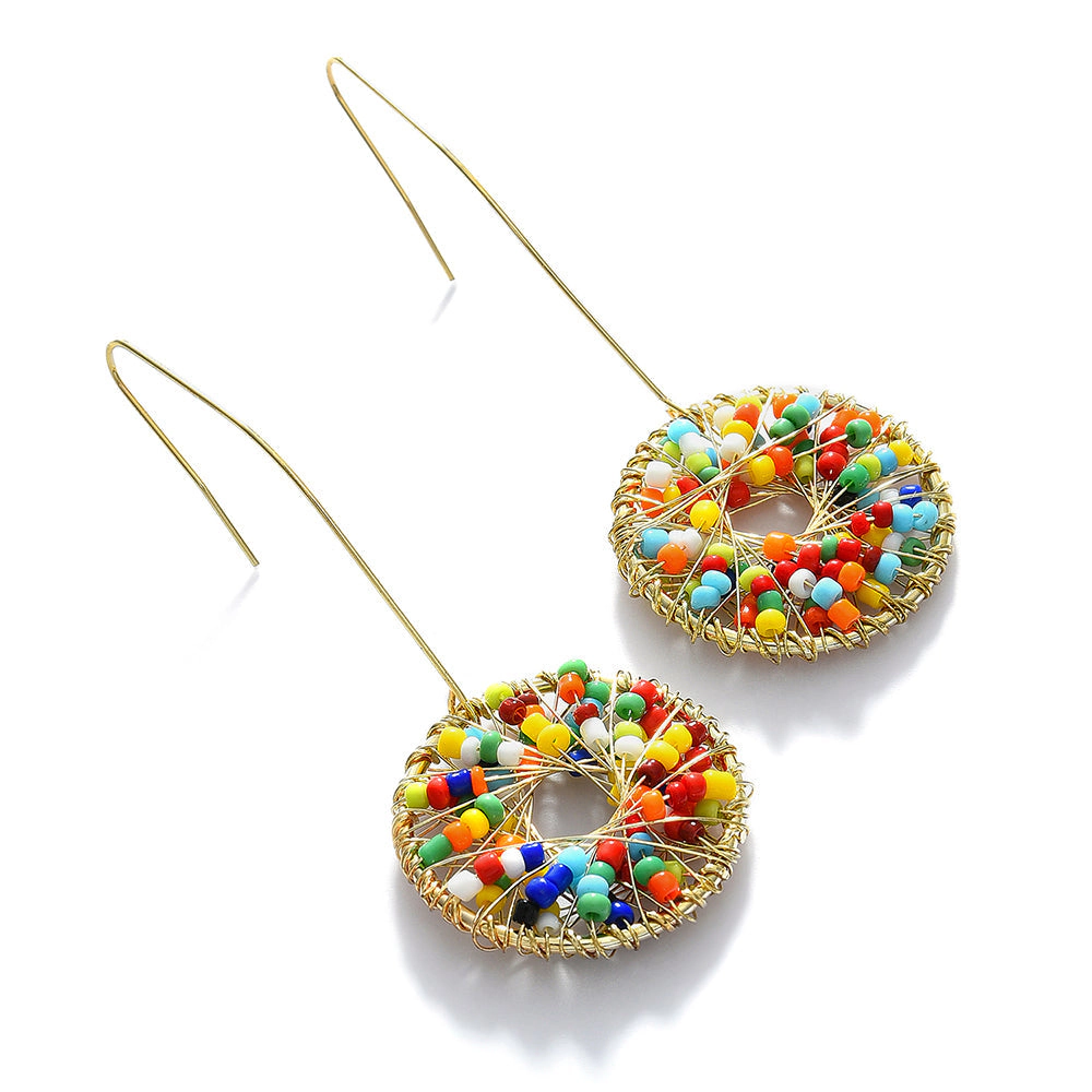 SOHI Women's Multicolour Bead-Cluster Drop Earrings