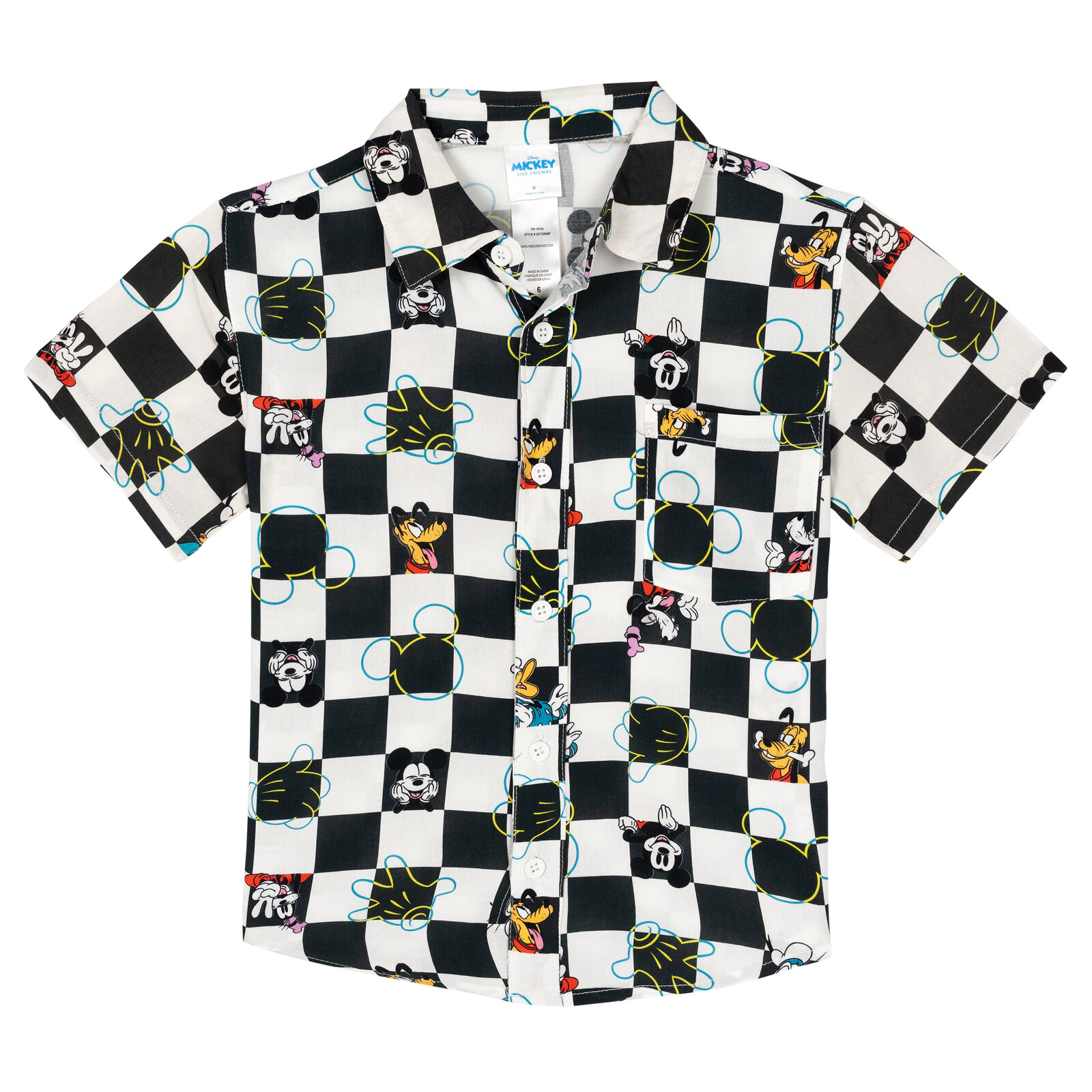 Disney Boys' Short Sleeve Button-Down Shirt