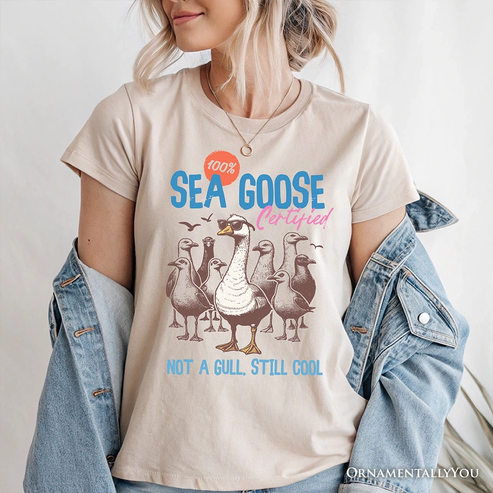 OrnamentallyYou Womens Cool Summer Sea Goose Certified T-Shirt