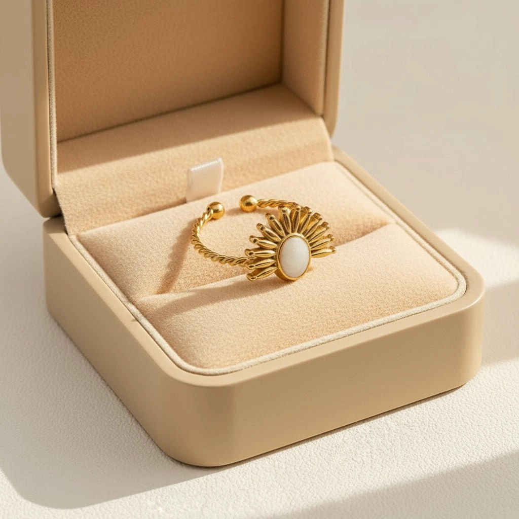 DressAtR Women's Twist Gold Plated Open Ring Set