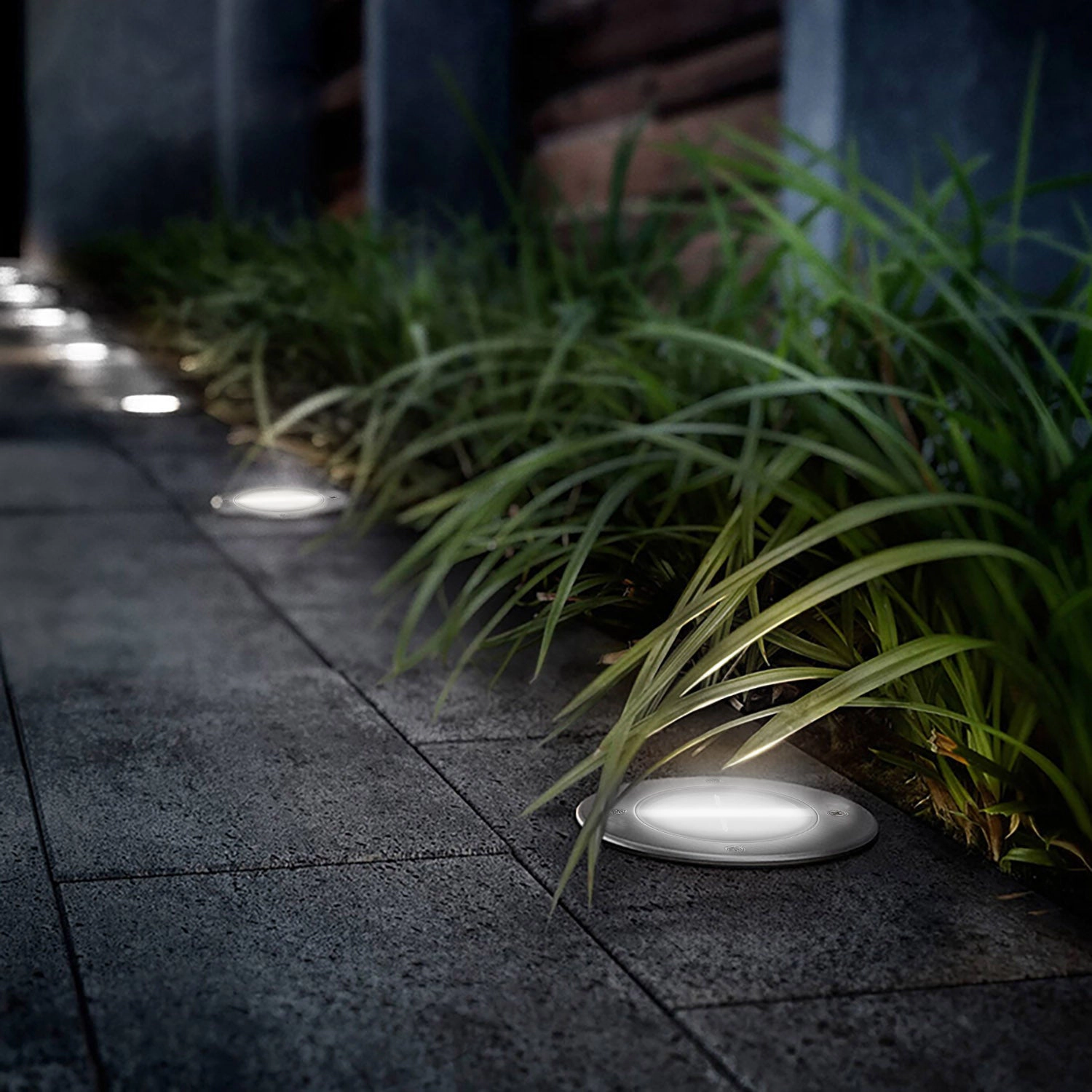 GBruno 4-Piece Solar LED In-Ground Path Lights