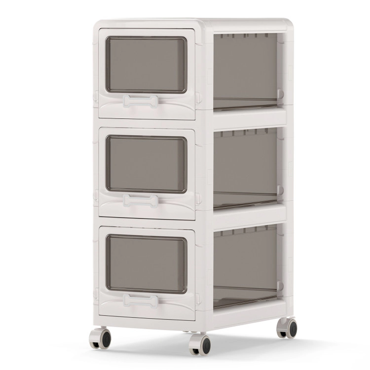 Hivvago Plastic Drawer Storage Organizer Rolling Cart with Drawers and Lockable Wheels