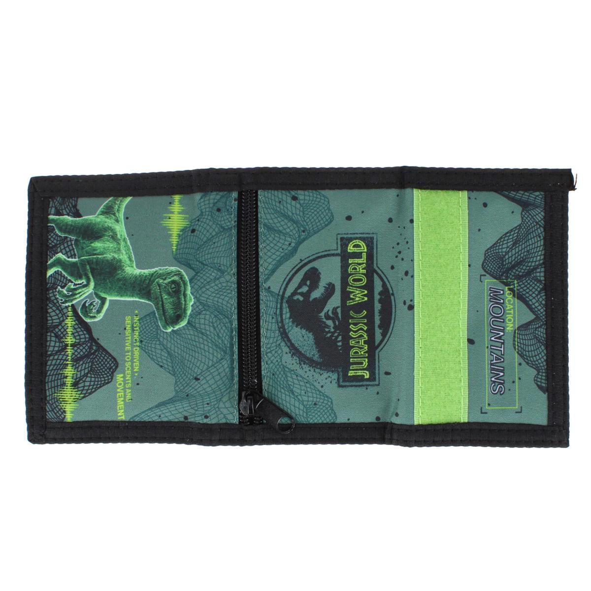Textiel Trade Boy's Jurassic World Hook & Look Closure Tri Fold Wallet