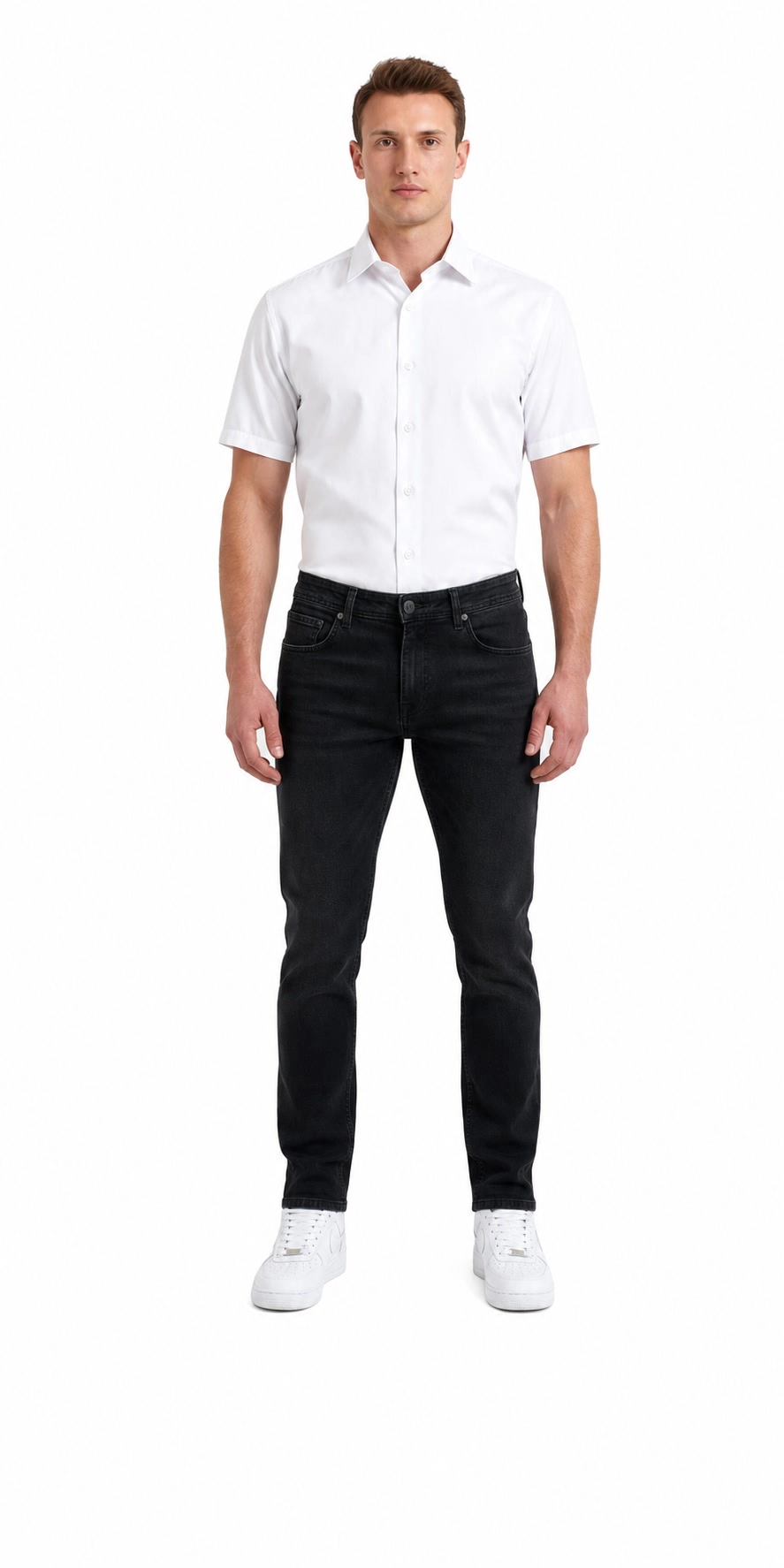 Elie Balleh Slim Fit Mens Tone-On-Tone Short Sleeve Shirt