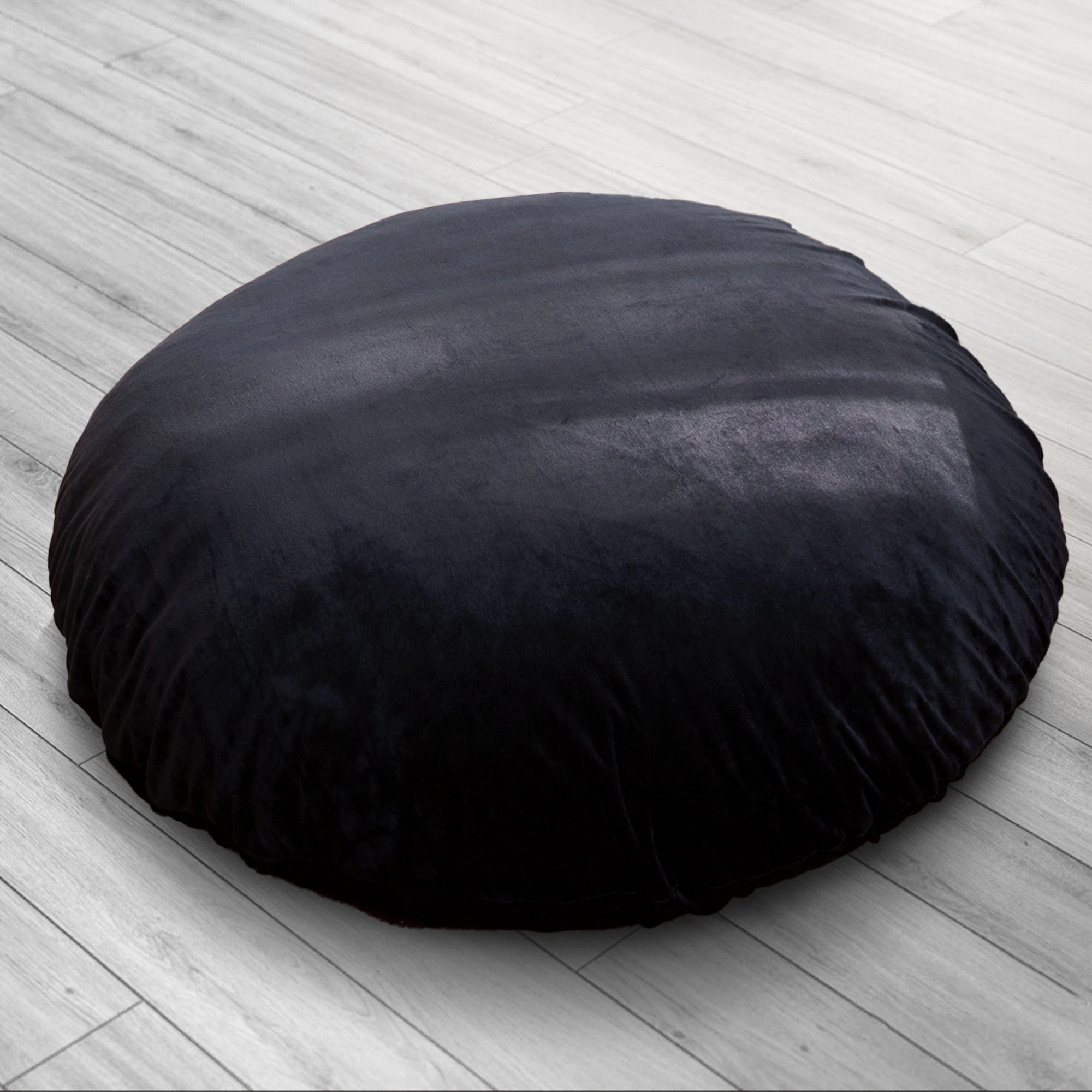 Cheer Collection Plush Round Velour Floor Pillow with Insert, 36 Inch
