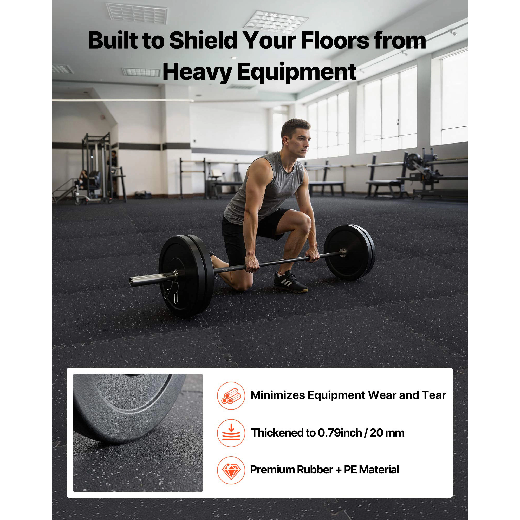 HONGGE Puzzle Exercise Mat Fitness Equipment Mats High-Density EVA Foam Mats Set Interlocking Rubber Soft Tiles