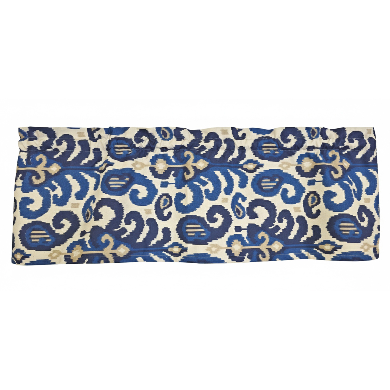 RLF Home 100% Cotton High Quality Tracy Tailored Window Valance with 1.5" Rod Pocket 50" W X 12" L Navy