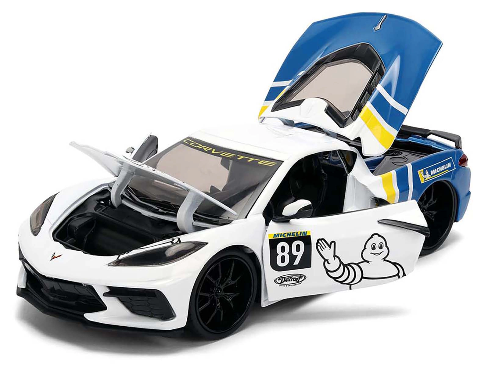 Jada 2020 Chevrolet Corvette Stingray C8 #89 "Michelin" White with Yellow and Blue Stripes "Bigtime Muscle"