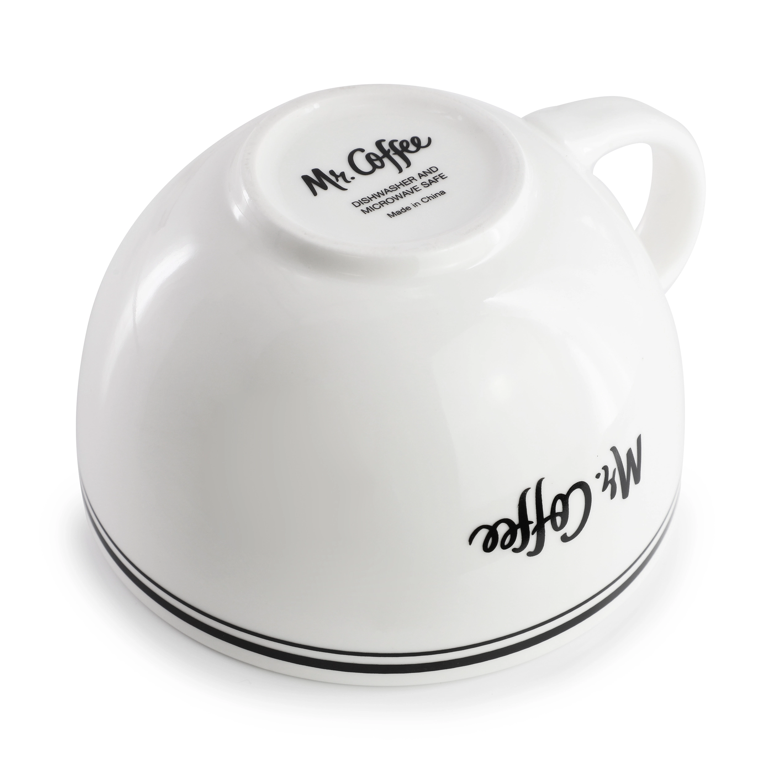 Mr. Coffee Downtown Diner 4 Piece 22 Ounce Fine Ceramic Mug Set in