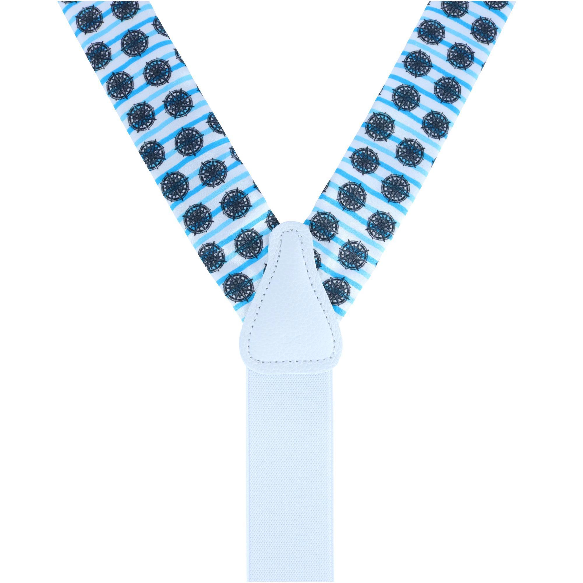Trafalgar Men's Find Your Way Compass Theme Silk Button End Suspenders