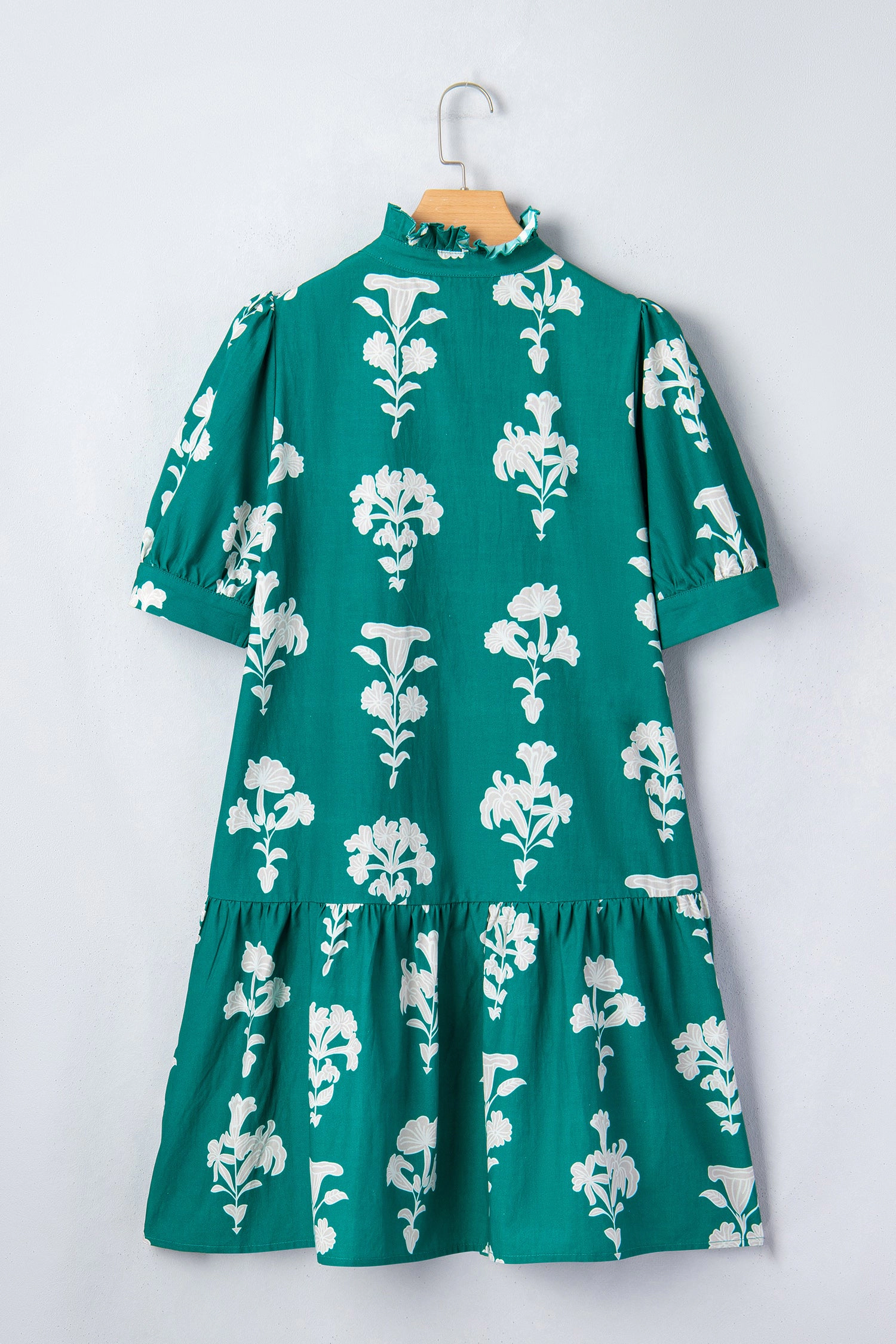 Threaded Pear Womens Maria Floral Drop-Waist Mini Dress