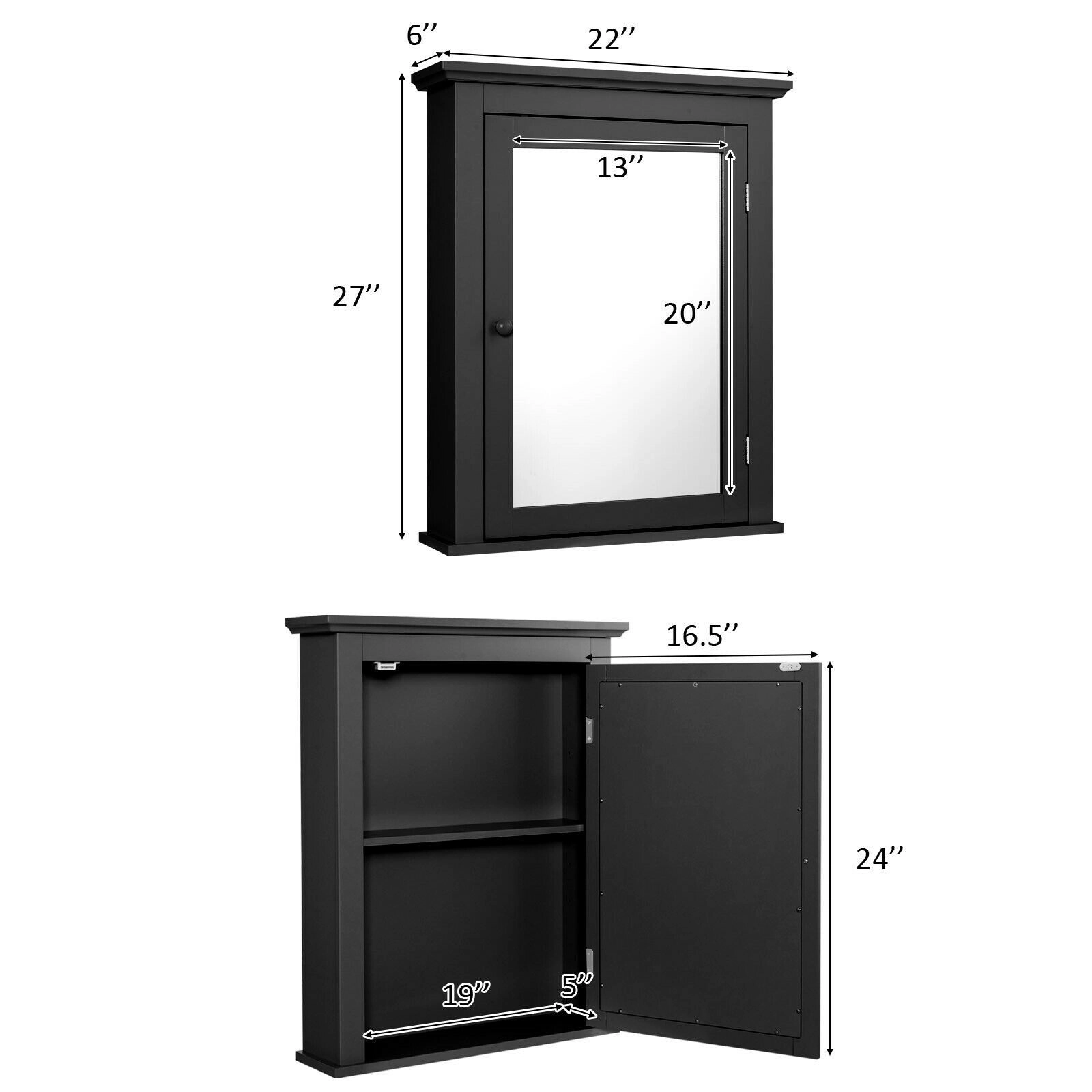 SlickBlue Space Saving Medicine Cabinet with Mirror Door for Bathroom Organization