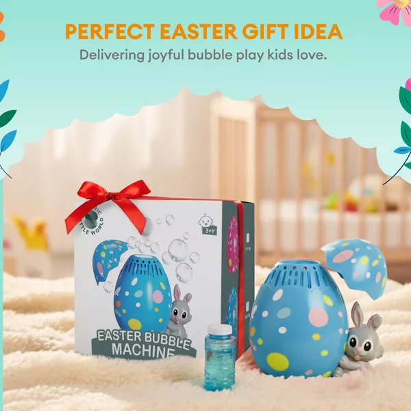 Sperric Easter Egg Bubble Maker Machine, Bunny Automatic Bubble Toy, Battery Operated Outdoor Bubble Blower for Kids 3+