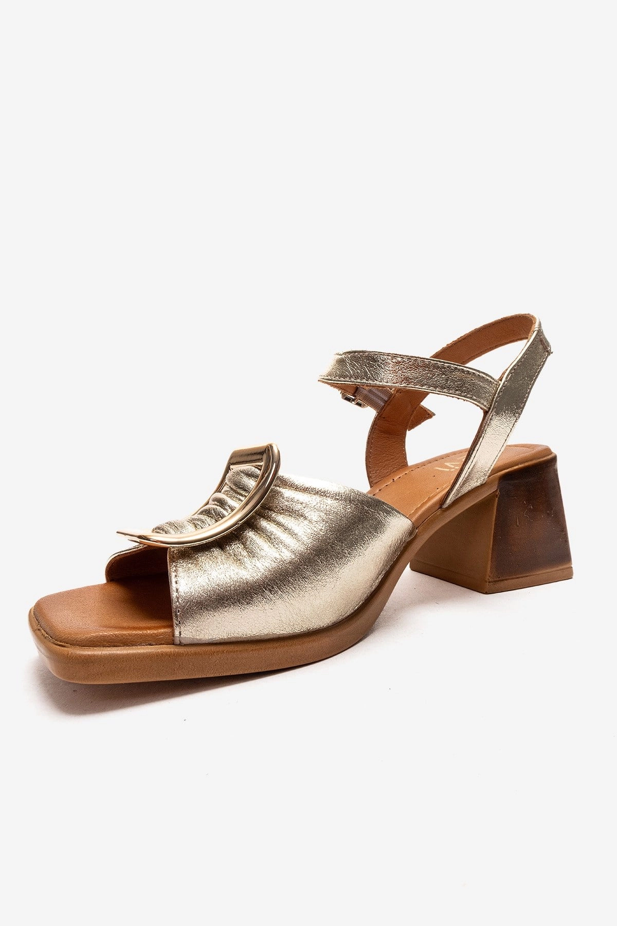 Forever & Always Womens Asha Leather Block Heel Sandal