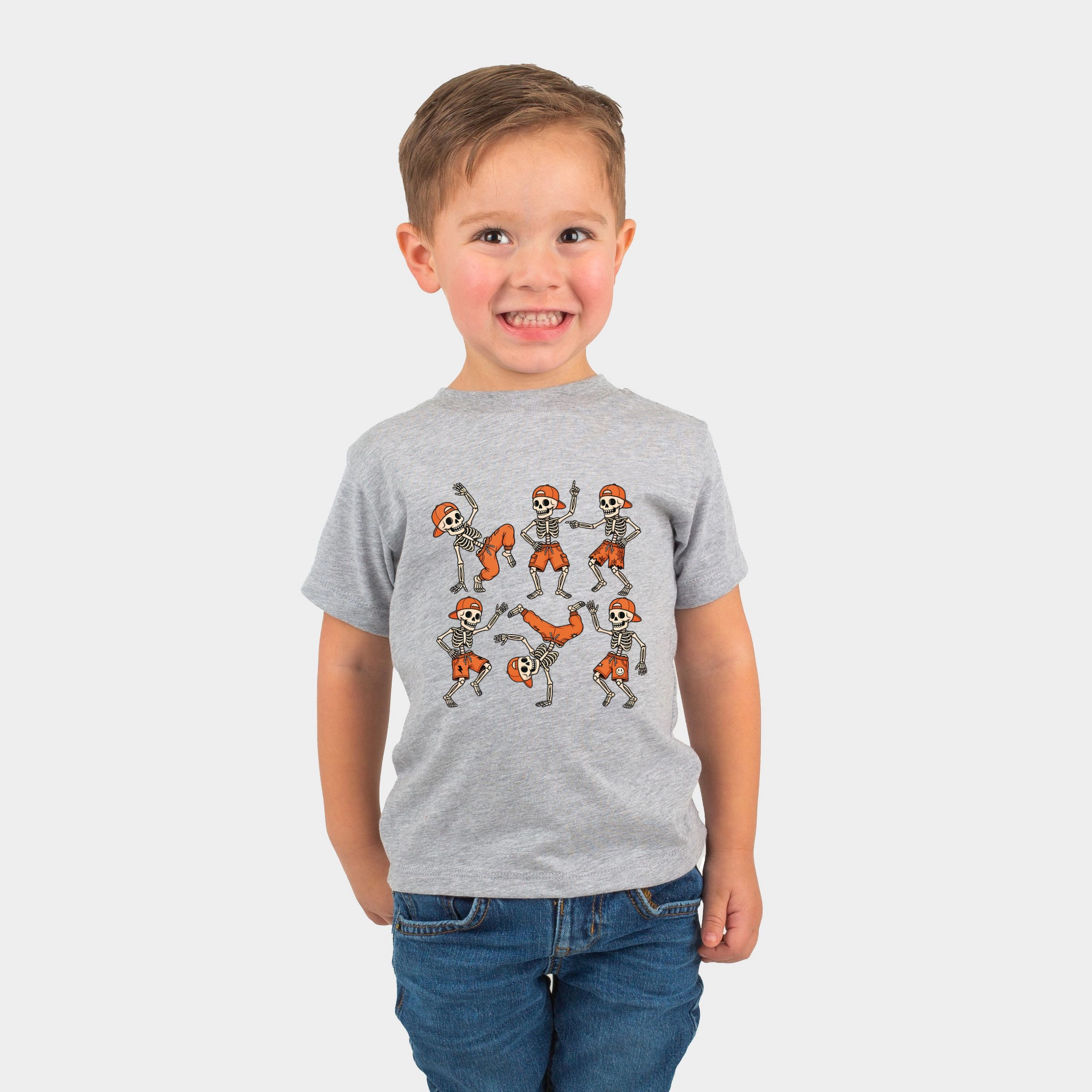 The Juniper Shop - Toddler Short Sleeve Graphic T-Shirt Break Dancing Skeletons