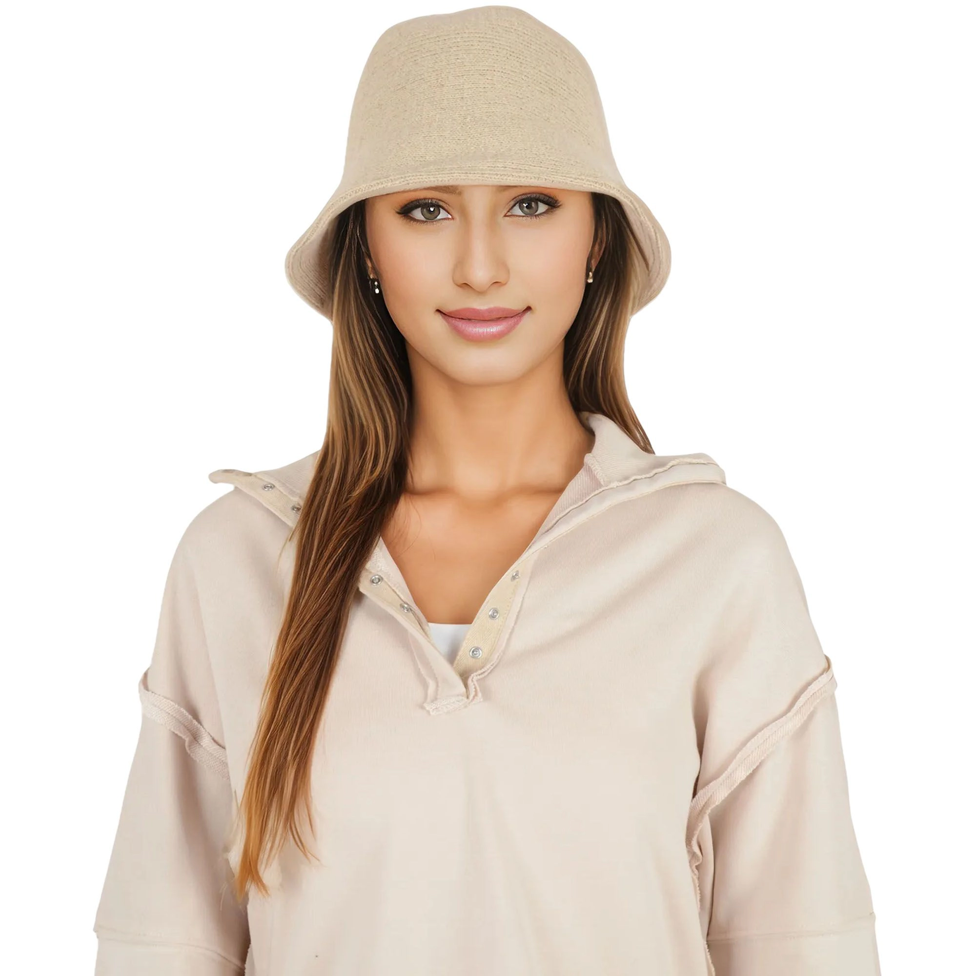 Anna-Kaci Womens Fall Knitted Bucket Hat Summer Travel Beach Crochet Fisherman Sun