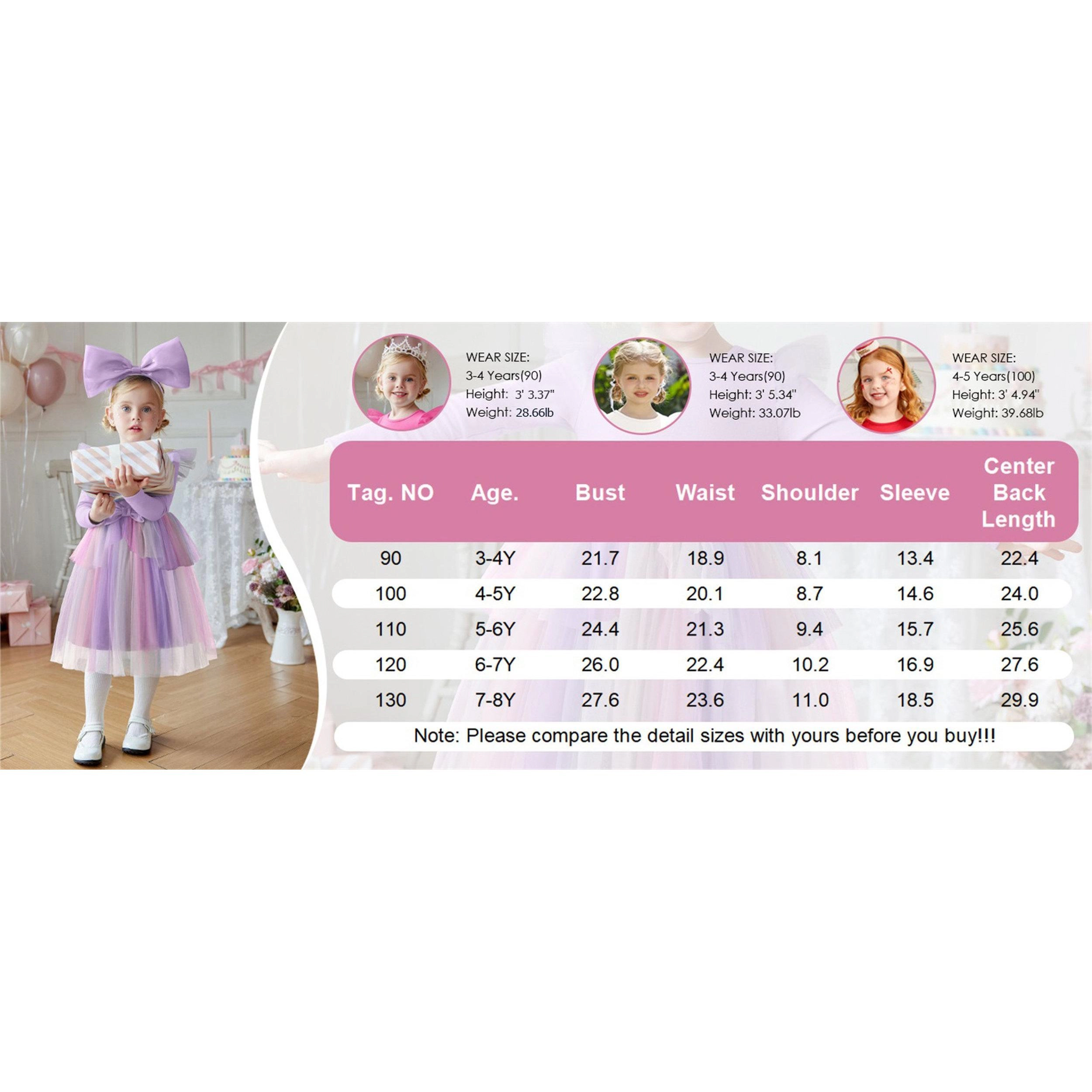 Arshiner Toddler Princess Dress Tutu Tulle Holiday Long Sleeve Party Birthday Dresses