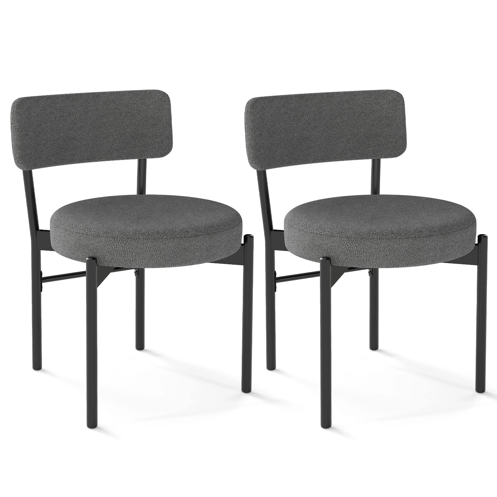 SlickBlue Curved Back Sherpa Dining Room Chairs Set of 2
