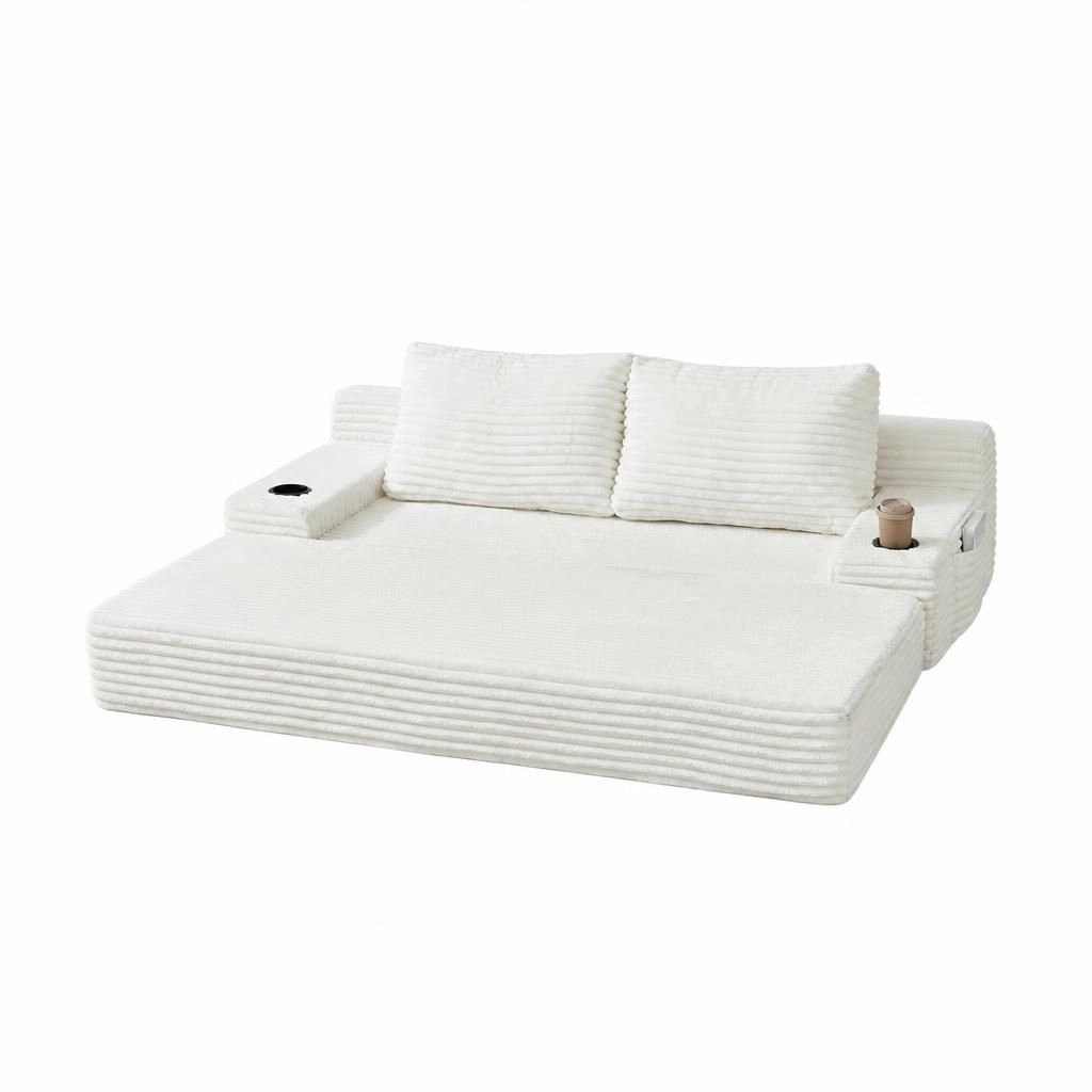 GOODSILO Convertible Corduroy Pull Out Sofa Bed