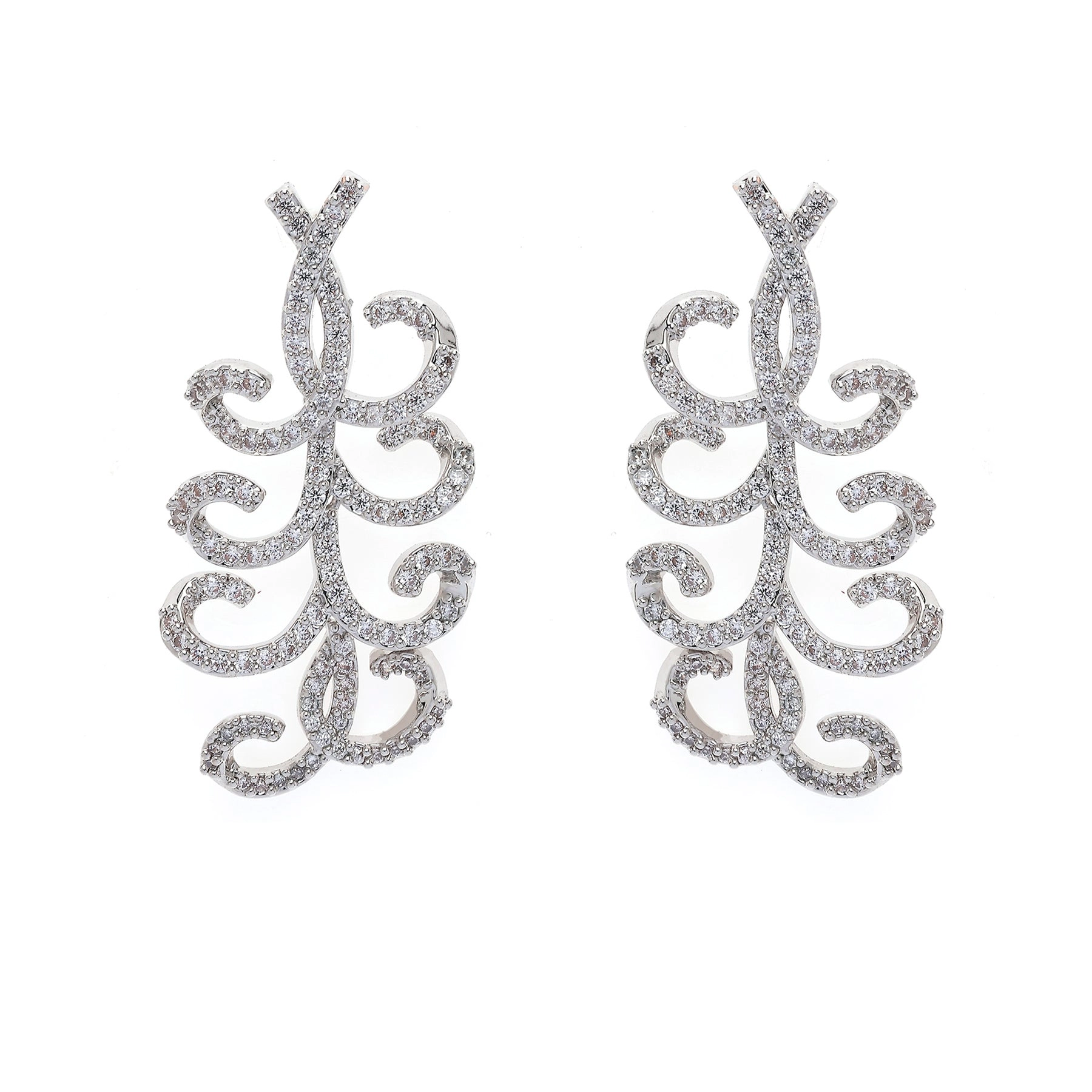 AGP PARIS Womens Whimsical Swirl Drop Earrings