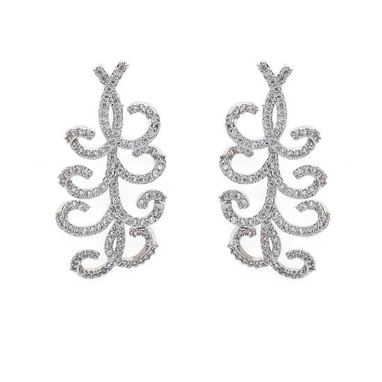 AGP PARIS Womens Whimsical Swirl Drop Earrings, Color: Silver