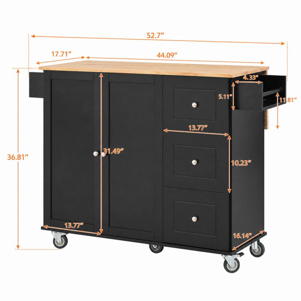ELEMENT ACE Freestanding Kitchen Island Cart With Storage