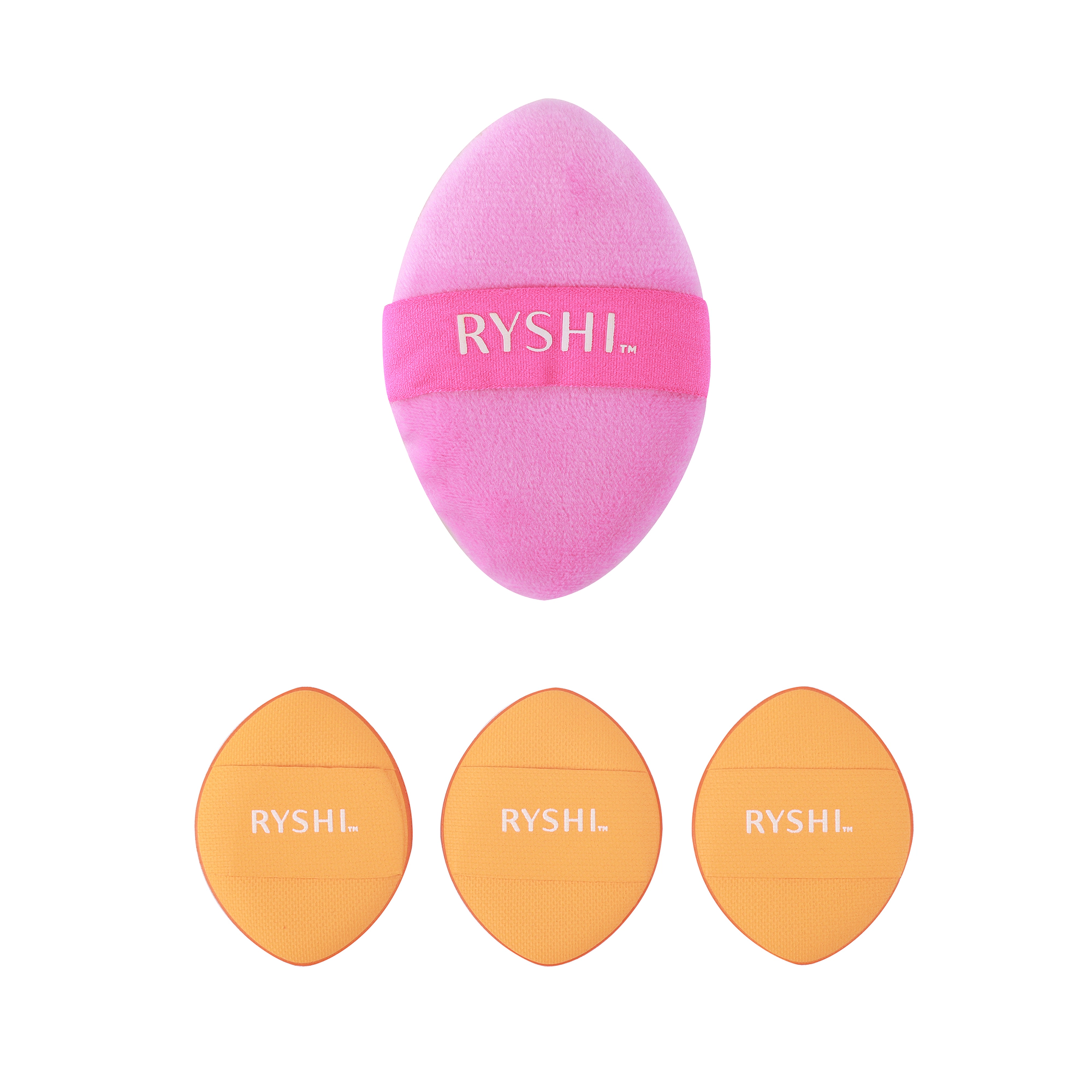 Pursonic Women's Makeup Application Bundle with Finger Beauty Blenders 3-Pack & Reversible Makeup Sponge