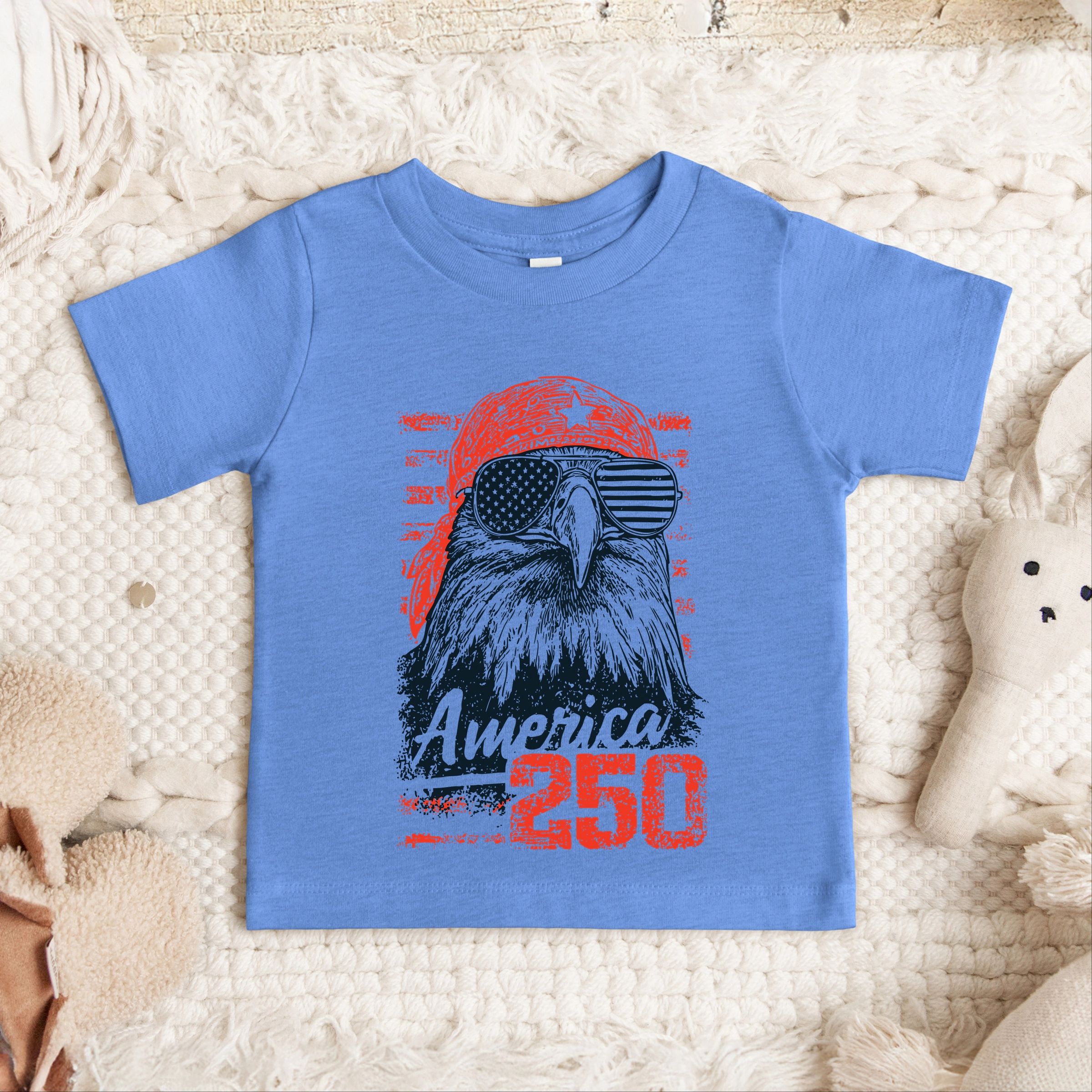 The Juniper Shop - America 250 Eagle Grunge Toddler Short Sleeve Graphic T-Shirt