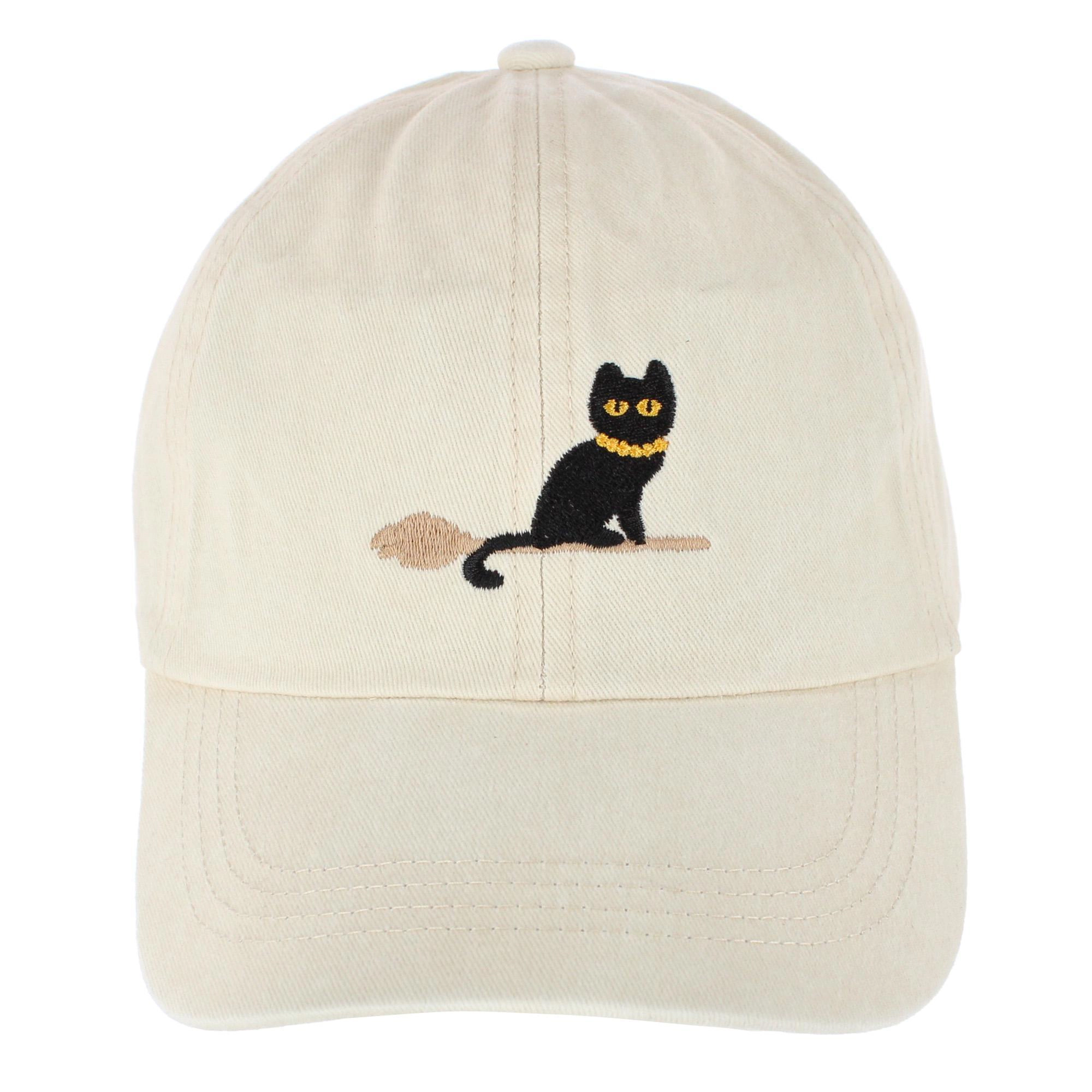CTM Women's Halloween Witchy Cat Embroidered Baseball Cap