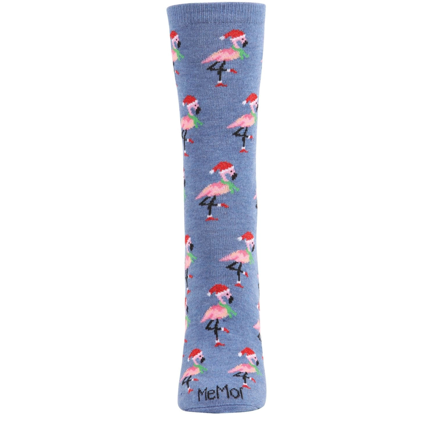 MeMoi Women's Festive Flamingo Holiday Crew Socks