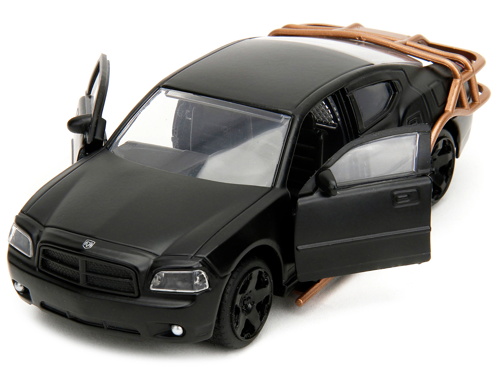 Jada 2006 Dodge Charger Matt Black with Outer Cage "Fast & Furious" Series 1/32 Diecast Model Car by Jada