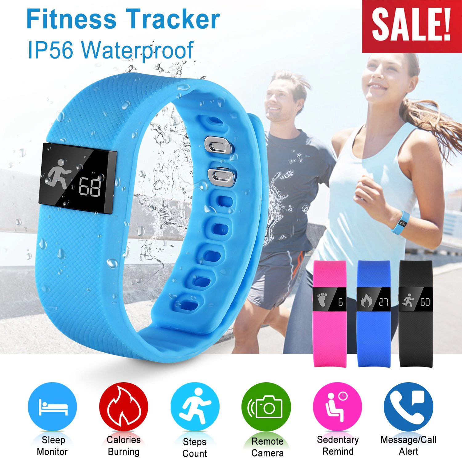 GBruno IP56 Waterproof Fitness Tracker Watch