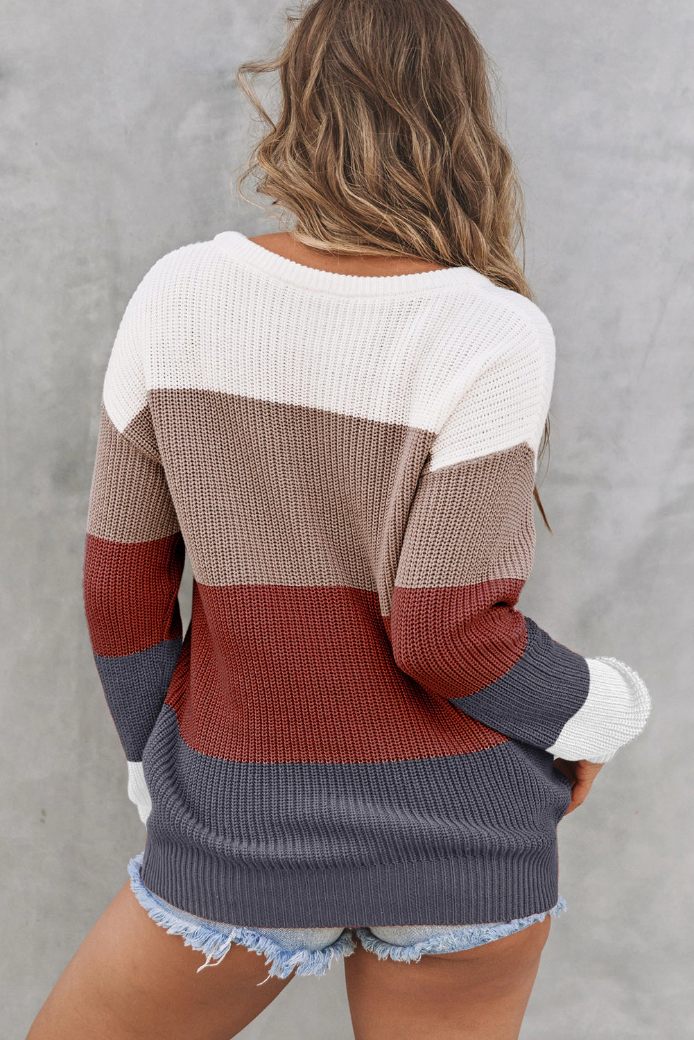 Threaded Pear Women's Lainey Knitted O-neck Pullover Sweater