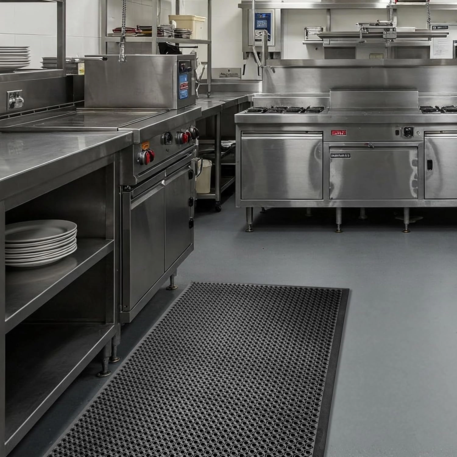 A1 Home Collections Heavy Duty Anti-Fatigue Rubber Floor Mat, Non-Slip Drainage Mat, 36 x 60 Inch