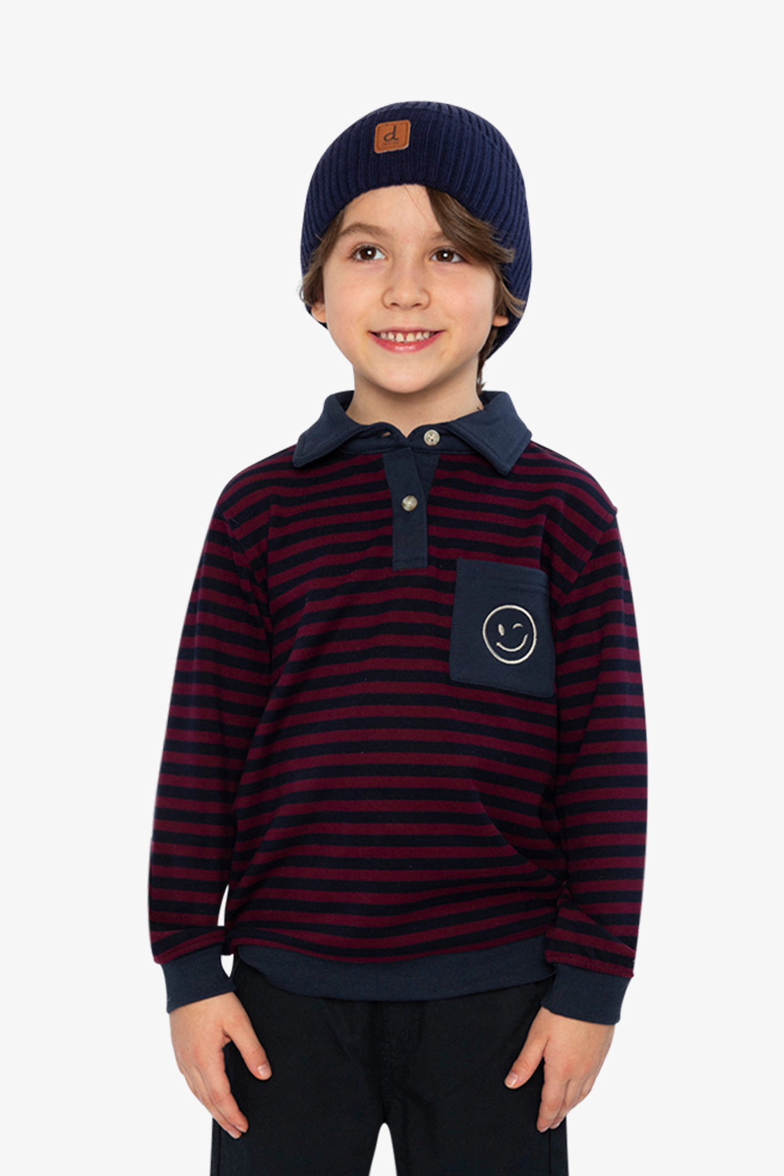 Deux par Boys Striped Brushed Jersey Top