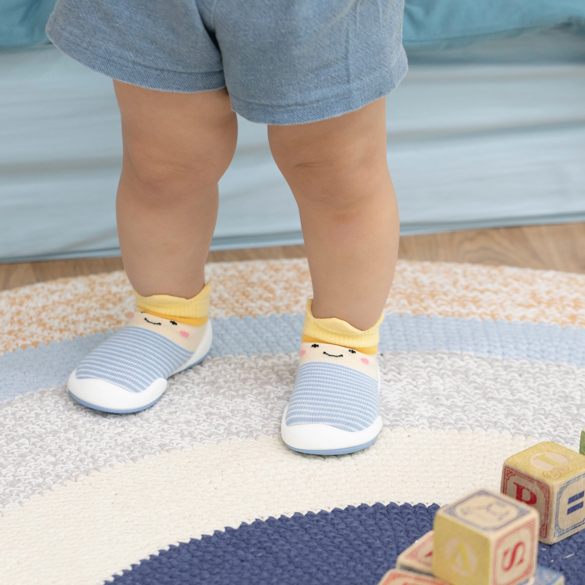 Komuello Toddler Boy First Walk Sock Shoes Crown Prince