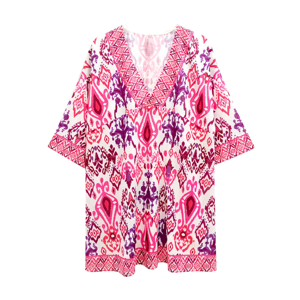 TRUEDAMES Women Ikat Print Cover Up Poncho