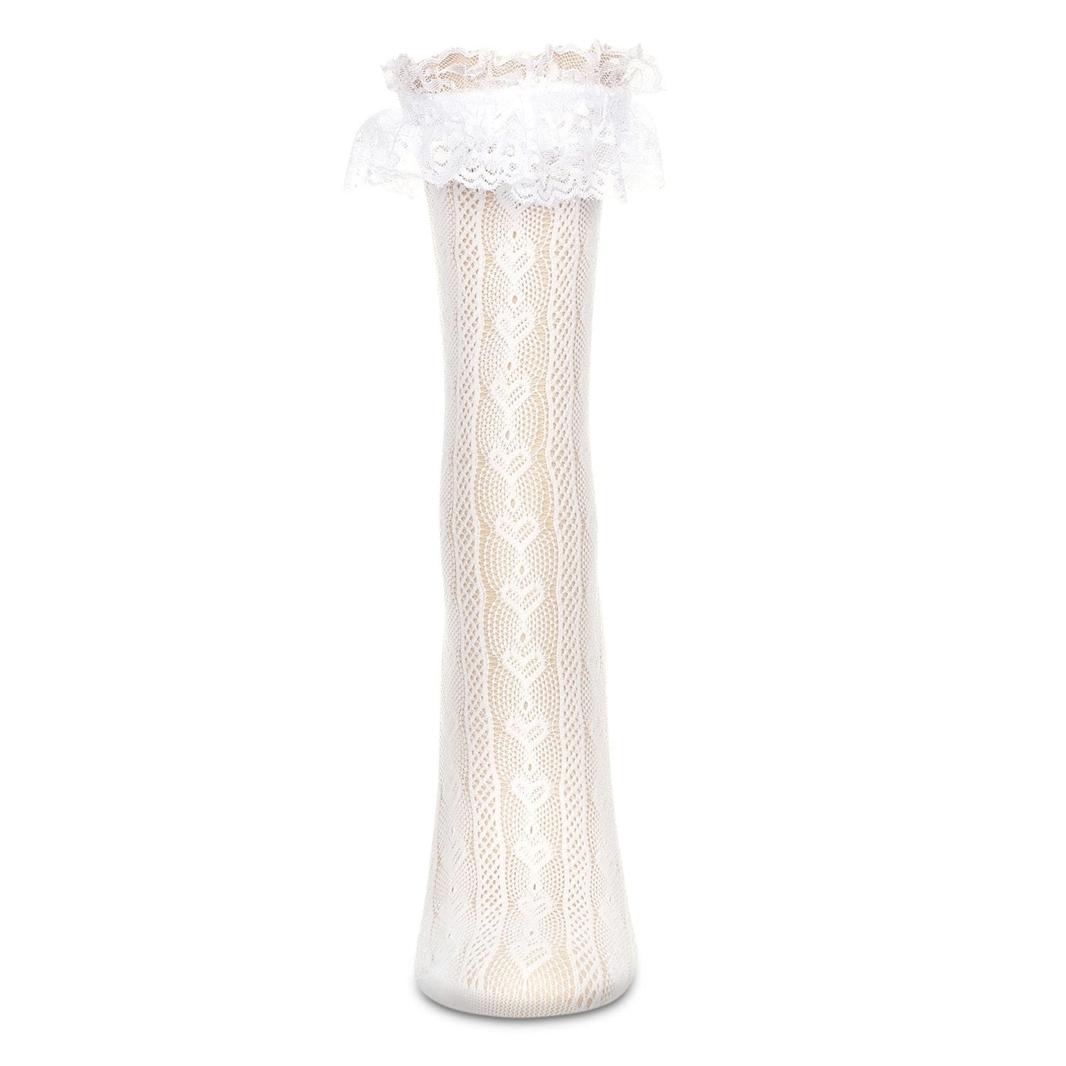 MeMoi Women's Heart Vine Lace Crew Socks