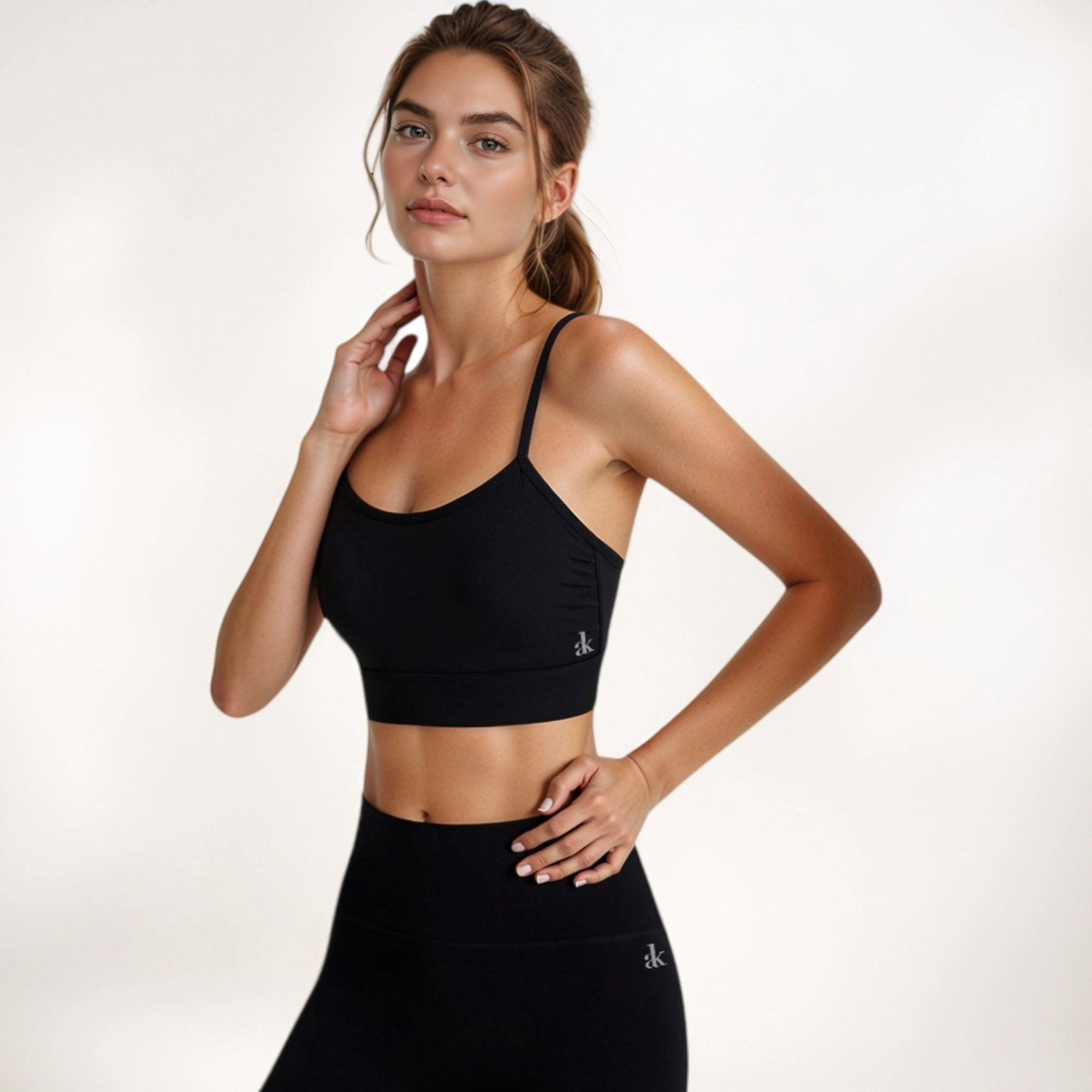 Anna-Kaci Women's Longline Sports Bra with Spaghetti Straps and Scoop Neck for Light Support Yoga Lounge