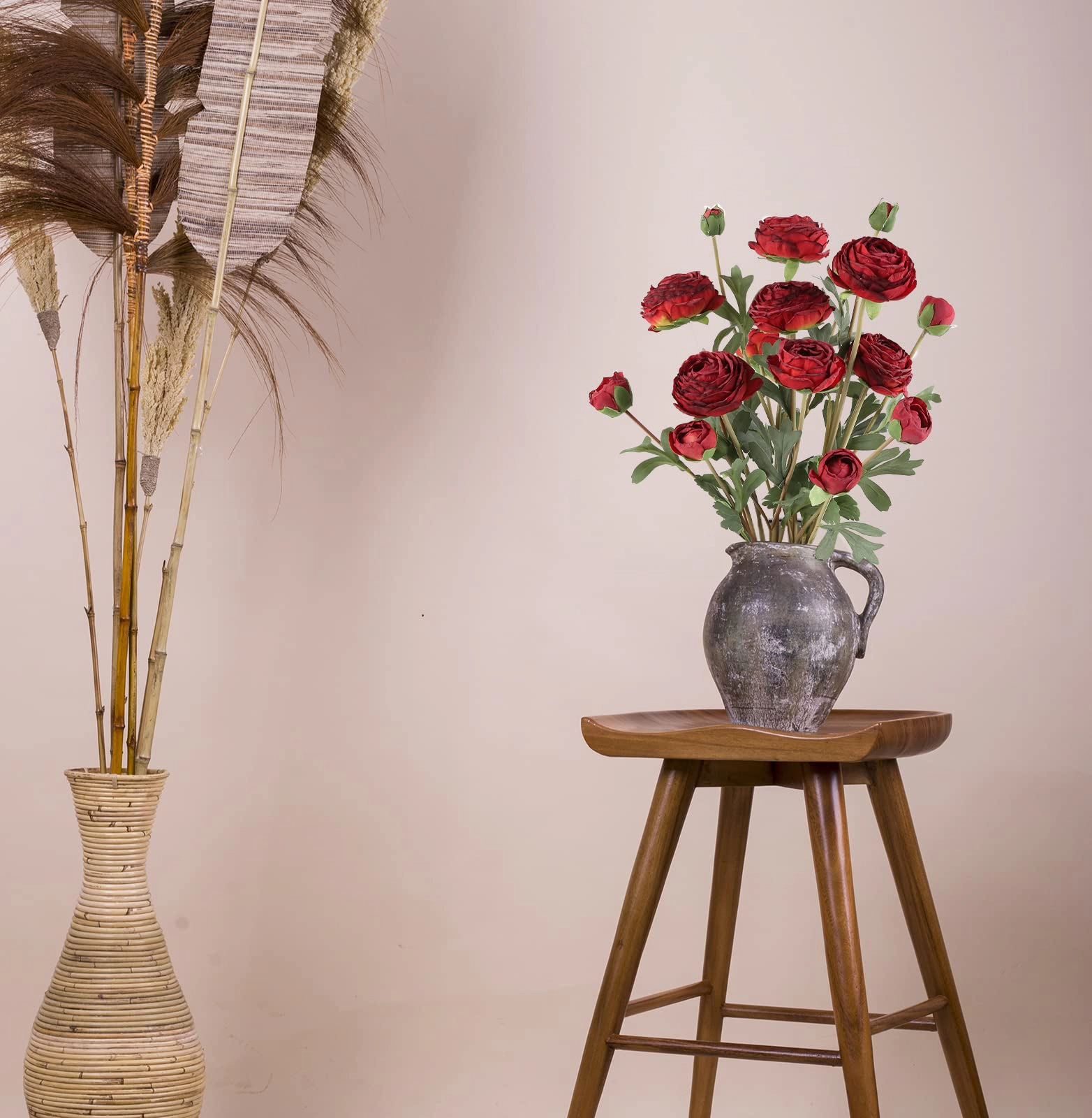 PUPWE Artificial Ranunculus Flowers Bouquet Decor