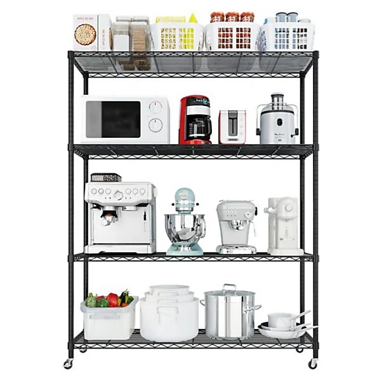 Flynama Heavy Duty Wire Shelving with Wheels 800LBS NSF Adjustable Steel Rack for Garage Pantry and Commercial