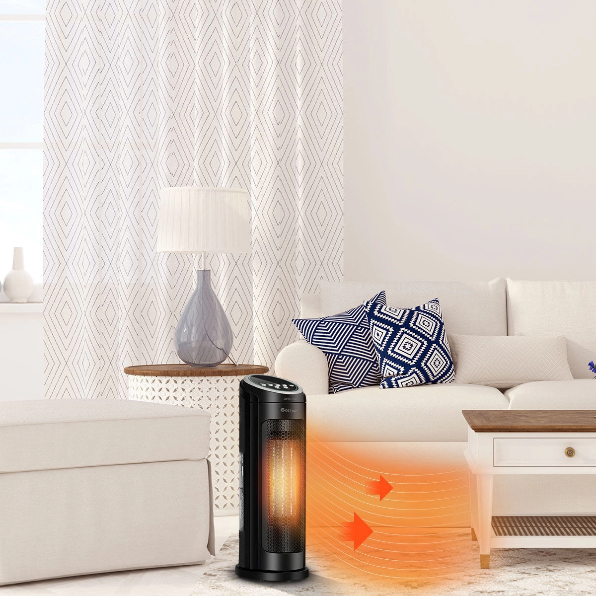SlickBlue 1500W Ceramic Space Heater with Remote Control and Timer