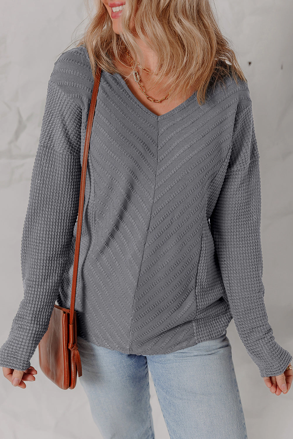 Threaded Pear Haylee Knit Top Long Sleeve