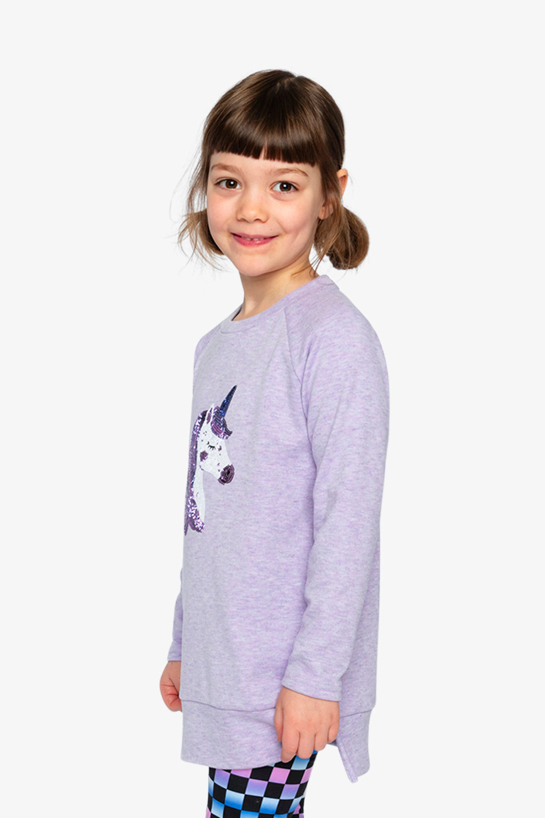 Deux par Girls Sequin Unicorn Long Sleeve Tunic