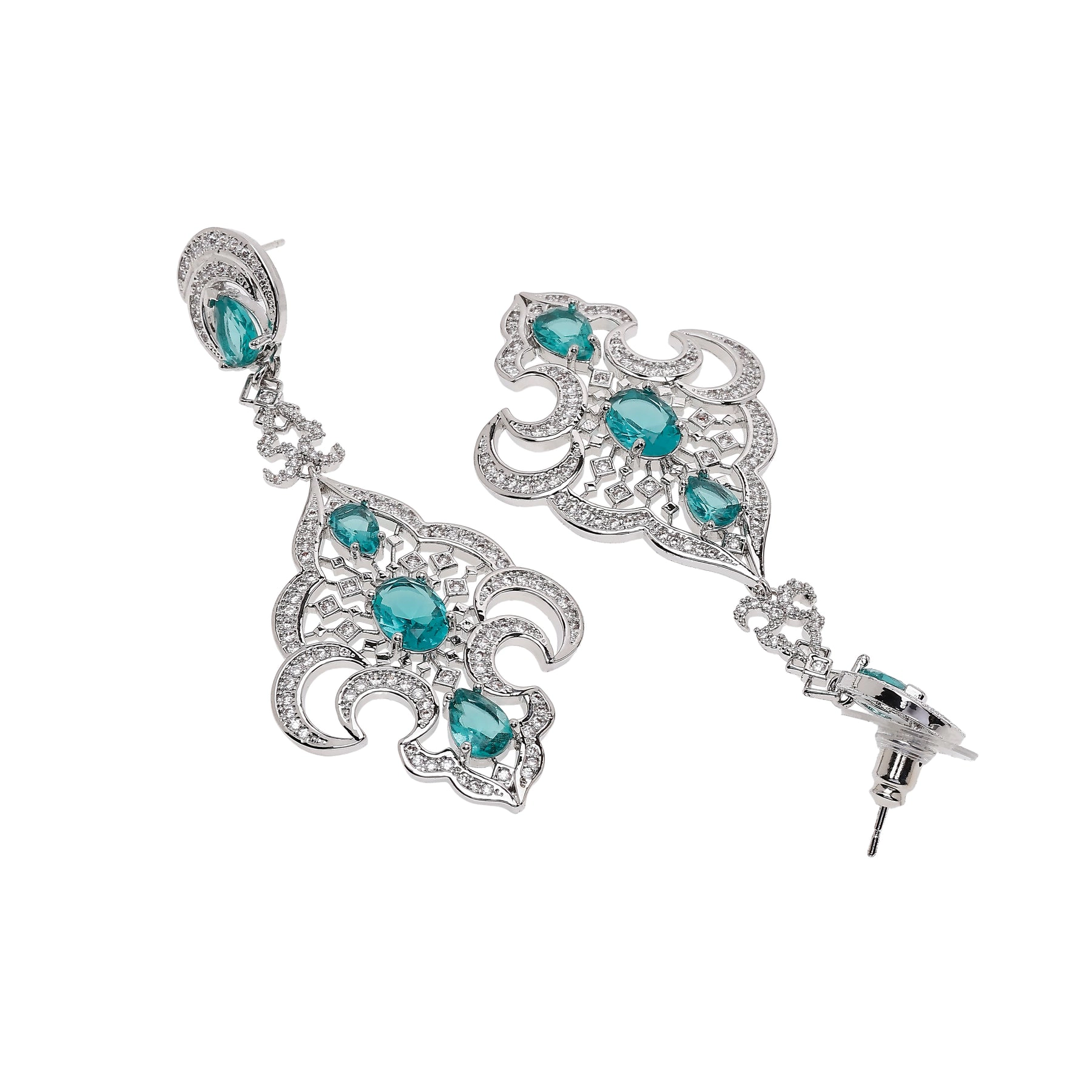 AGP PARIS Womens Contemporary Designer Green Drop Earrings
