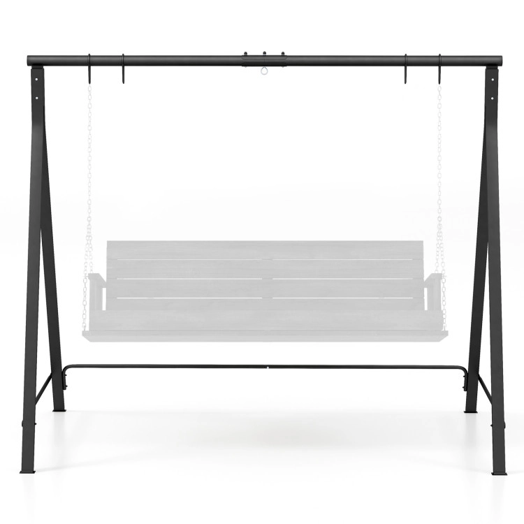 Hivvago Black Metal Swing Stand A-Frame For Patio Hammock Outdoor Garden Porch Base